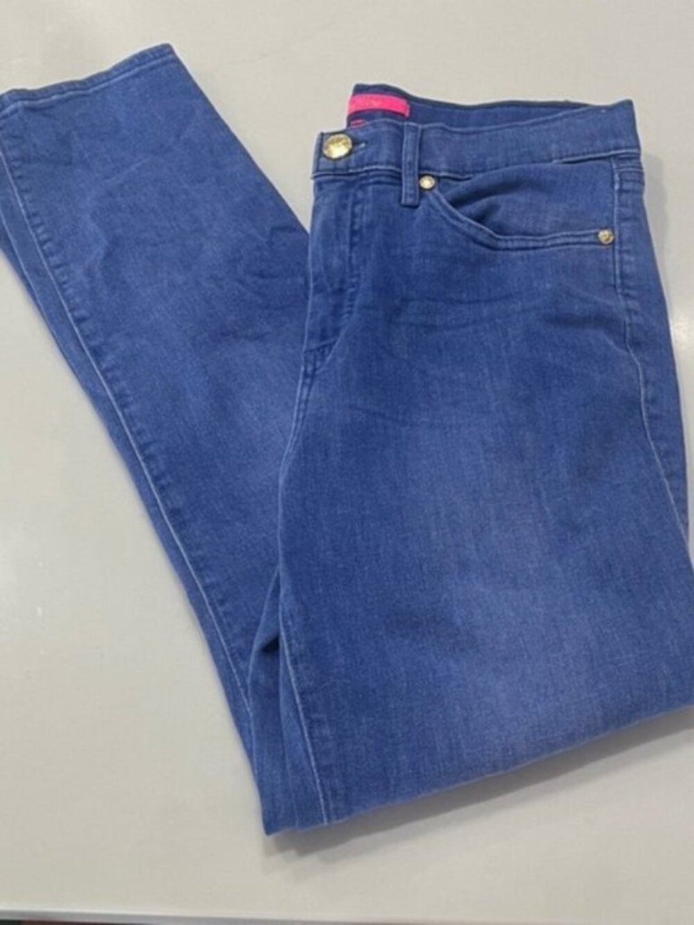 Lilly Pulitzer Blue Straight Leg Jeans with Modern Fading